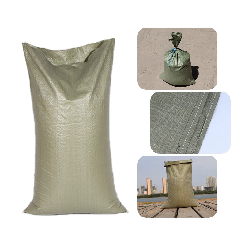 China Custom Size PP Woven Green Sand Packing Bags