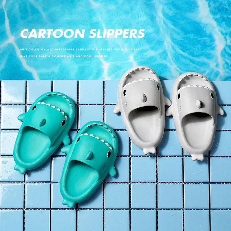 Customize Summer Water Home Cartoon Cute Tiger Shark usa Kids And Adult Novelty Cloud Shark Slides Slippers