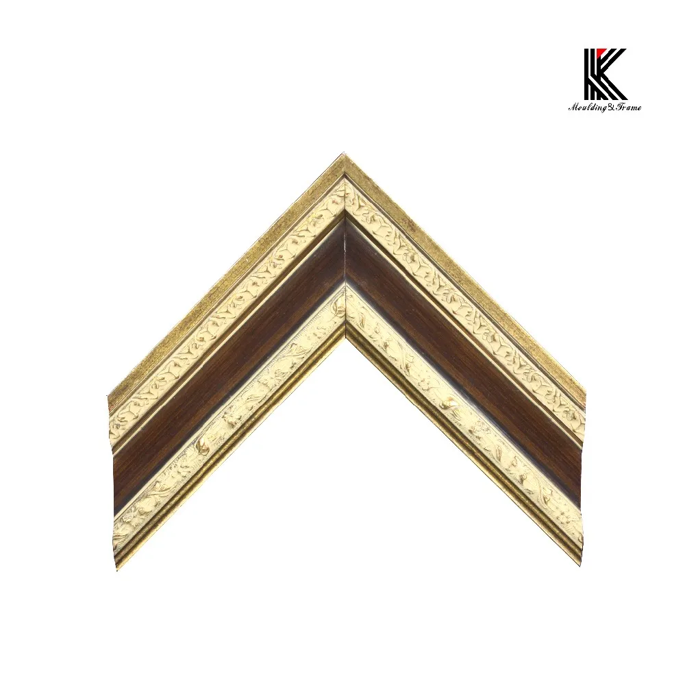 Custom Ornate Golden Canvas Art Oil Painting Frame Solid Wood Gold Painting Frames