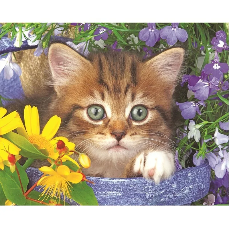 Diamond Painting Tree Full Drill Art Wall Canvas 5d DIY with Lively Cat