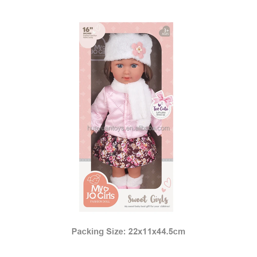 New Arrival 16 inch Realistic Fashion Doll Toy For Girls Dress Up Simulated High Quality Vinyl Fabric Body Factory Kids Gift