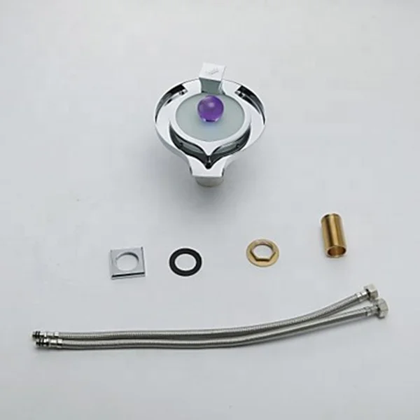 Hot and Cold Single Handle Bathroom Basin Mixer Tap Faucet Glass Basin Faucet Color Changing LED Tub Waterfall Faucet