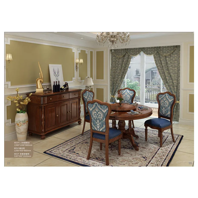 Высококачественный самый популярный обеденный круглый стол, 6 стульев