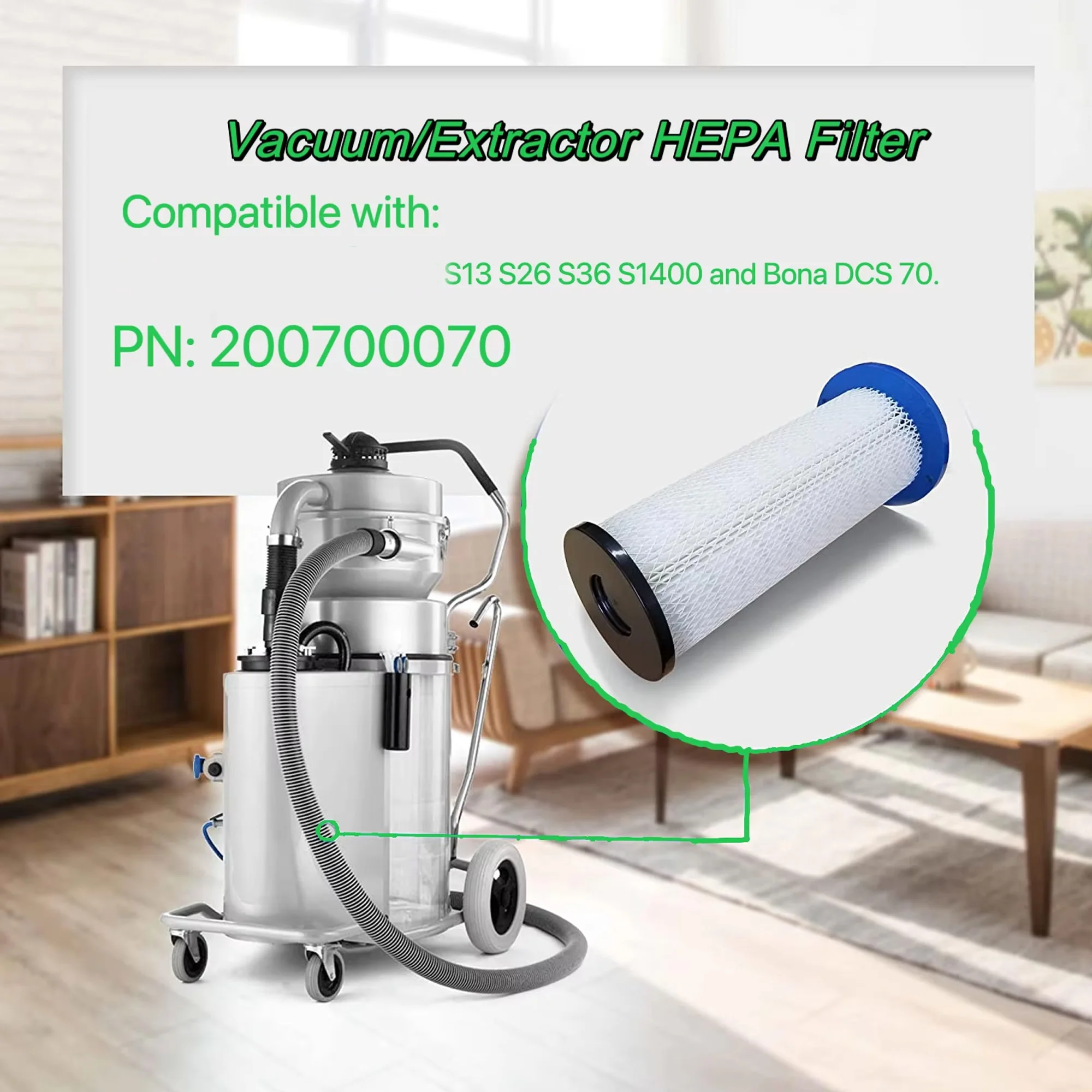 BEST Extractor Vacuum H13 HEPA Filter for Pullman Ermator S-Series S13 S26 S36 S1400 Vacuum Cleaners Part Bona DCS 70