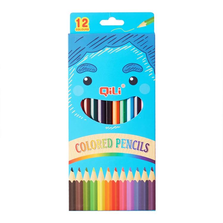 Cheap price school stationery professional painting 12 colors wooden color pencil set for children
