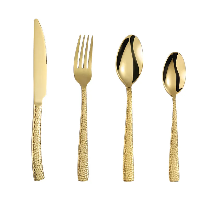 Luxurious  Creative Fish scale cutlery set gold for hotel Restaurant 18/10 Stainless Steel  Cutlery set