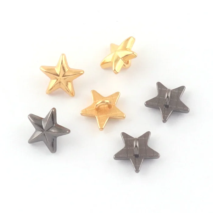 Star Shank Button Clothing Accessory Metal Alloy Button for clothing and Doll Toy