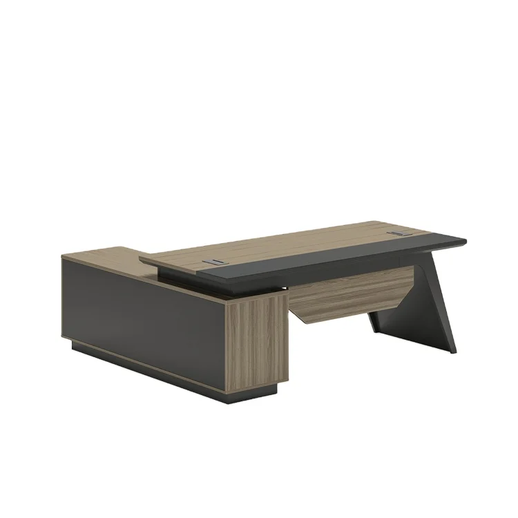 New Style E1 MDF Melamine Board Office Modern Desk l Shape Manager CEO Desks Table