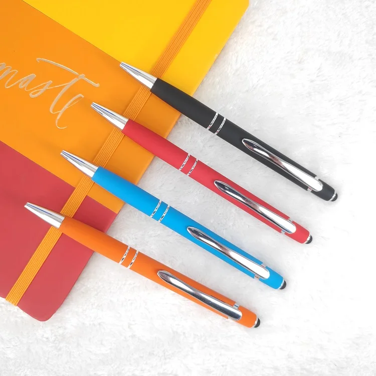 
Blue metal click parker signature custom logo pens with a soft touch coating student 