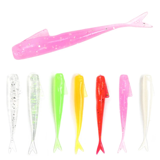 Soft TPR Lures Swim Baits 35mm 0.3g Artificial Soft Bait Fish Wobblers 7 Colors Carp Fishing Lures 10pcs