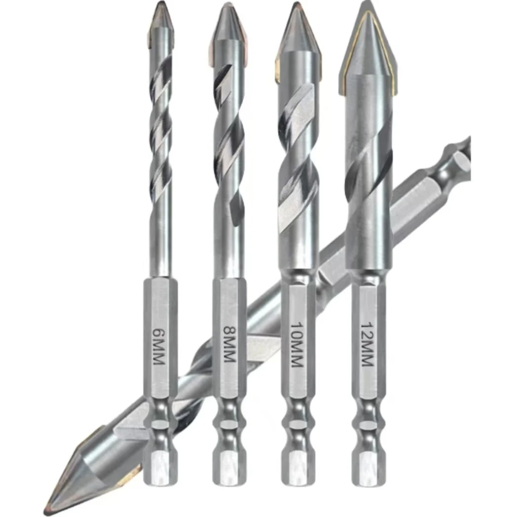 Hex Shank Eccentric Drill Bit Set crooked ceramic tiles glass concrete dry drilling for Red brick Woodworking cement steel