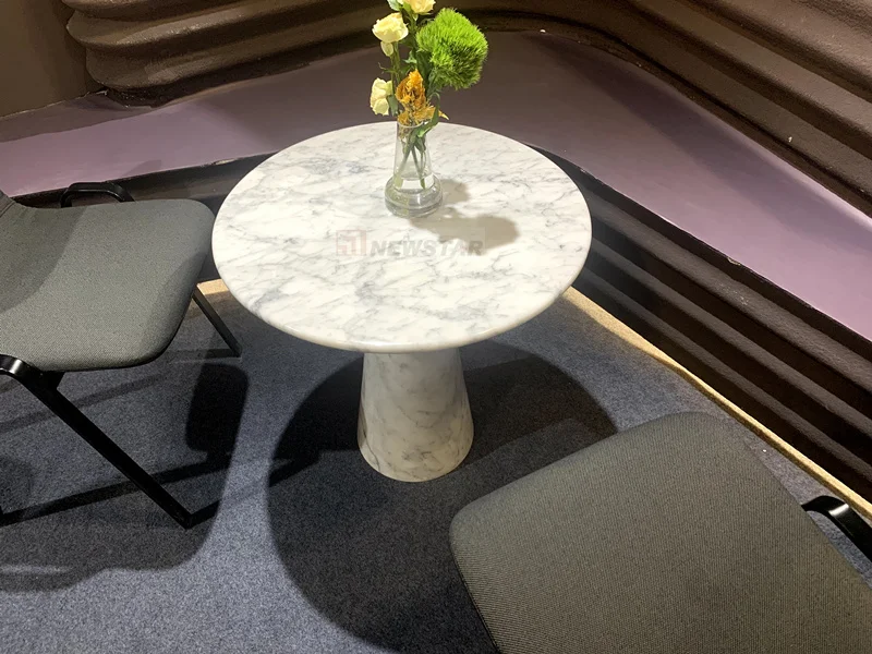 Beautifully decorated outdoor garden stone stool white carrara marble natural stone chair shopping mall stone stool furniture