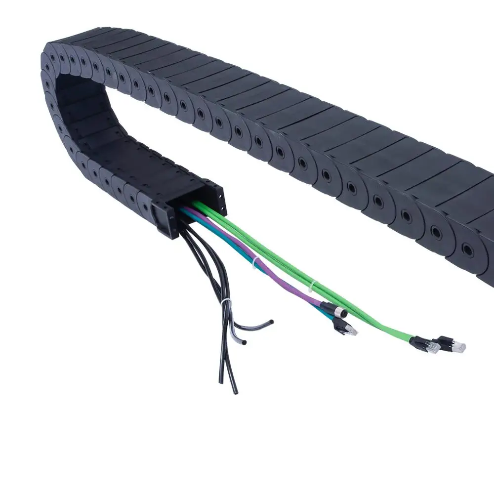 T F Series Enclosed Durable Using Black Fully Enclosed Cable Drag Chain