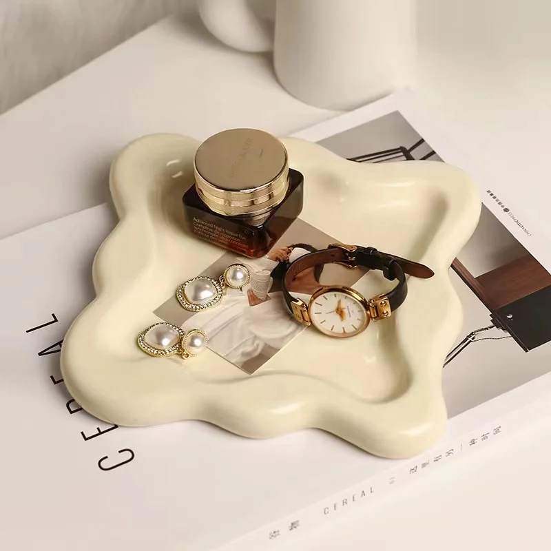 ins light luxury American ink splash square ceramic storage tray snack tray