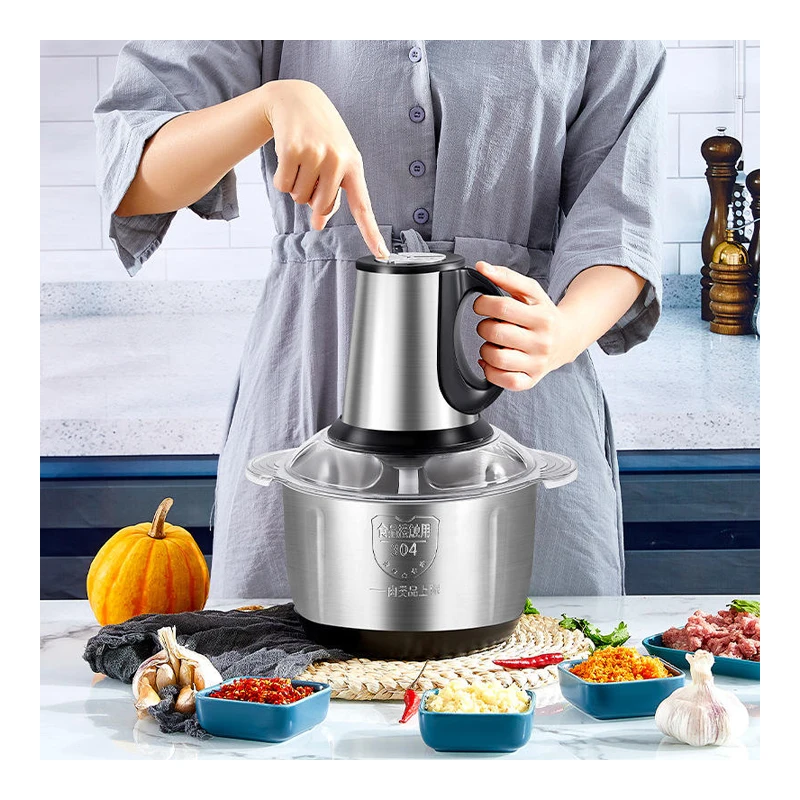 home kitchen stainless steel  food processor vegetable and meat chopper powerful 2l 3l  4L electric meat grinders
