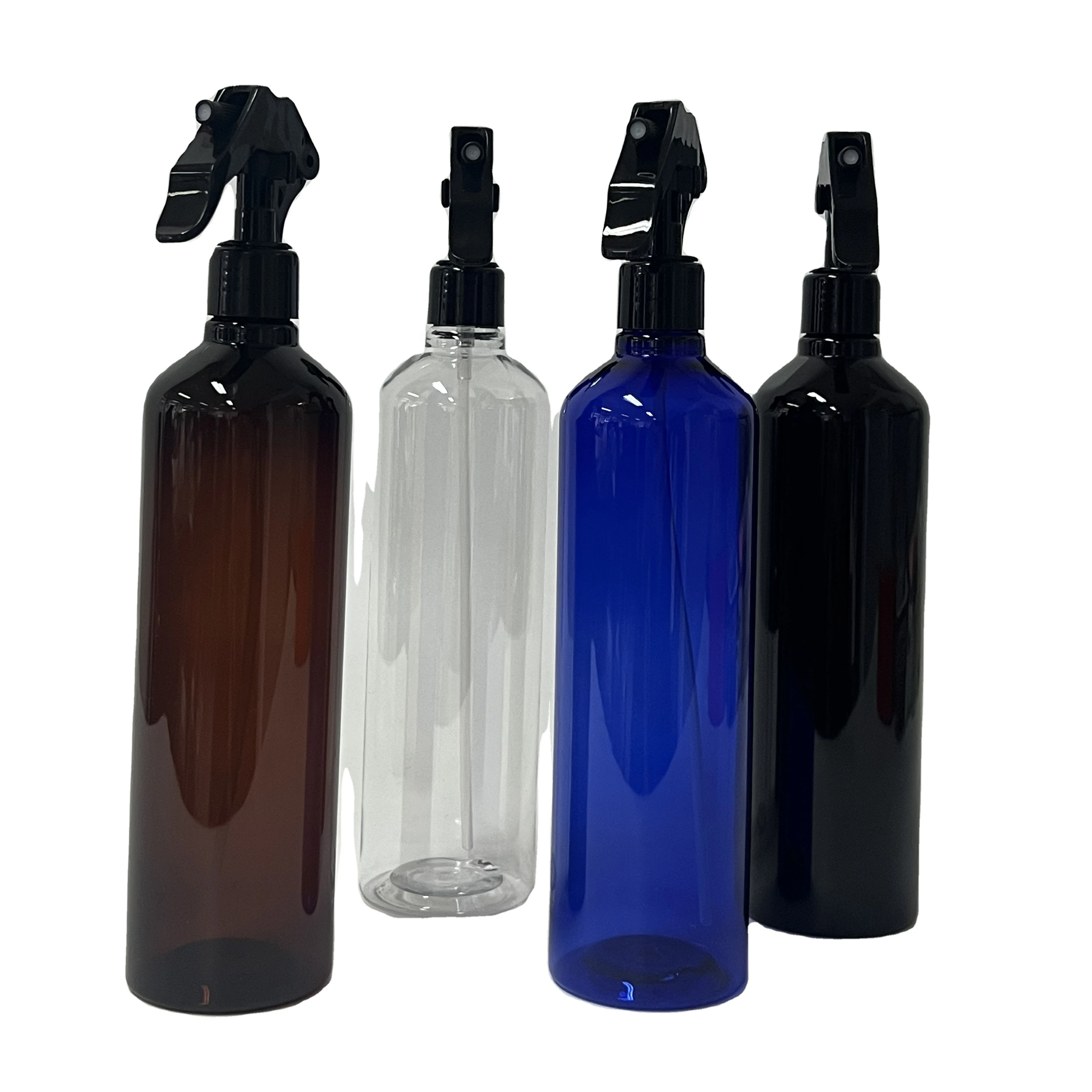In Stock High Quality 500ml Plastic PET Pump up Spray Bottle Black White Blue Clear Brown Green