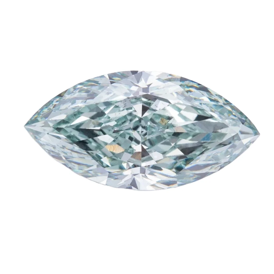 Customized Service Lab Grown Diamond CVD IGI 3.02ct VS2 EX VG Fancy Greyish Green Marquise Cut Synthetic Diamonds