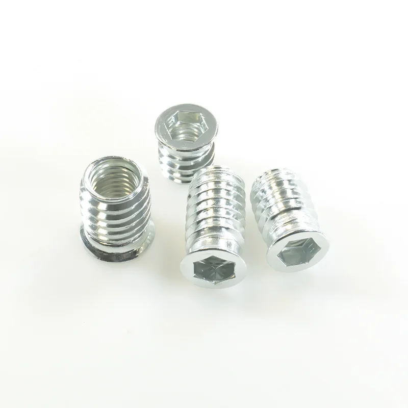 China wholesale Stainless Steel A2-70 brass Furniture Threaded Inserts Hex Drive Wood Insert Nut