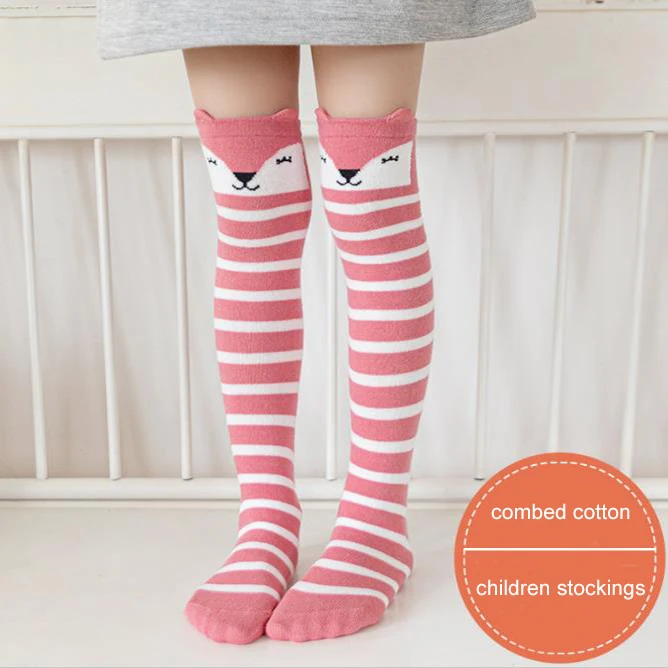High Elastic Cartoon Animal Design High Tube Children Knee High Socks Girls Stockings