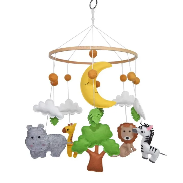 fox deer bear mountains wilderness woodland nursery decor wooden pokemones felt animal cot baby crib mobiles safari soft toy