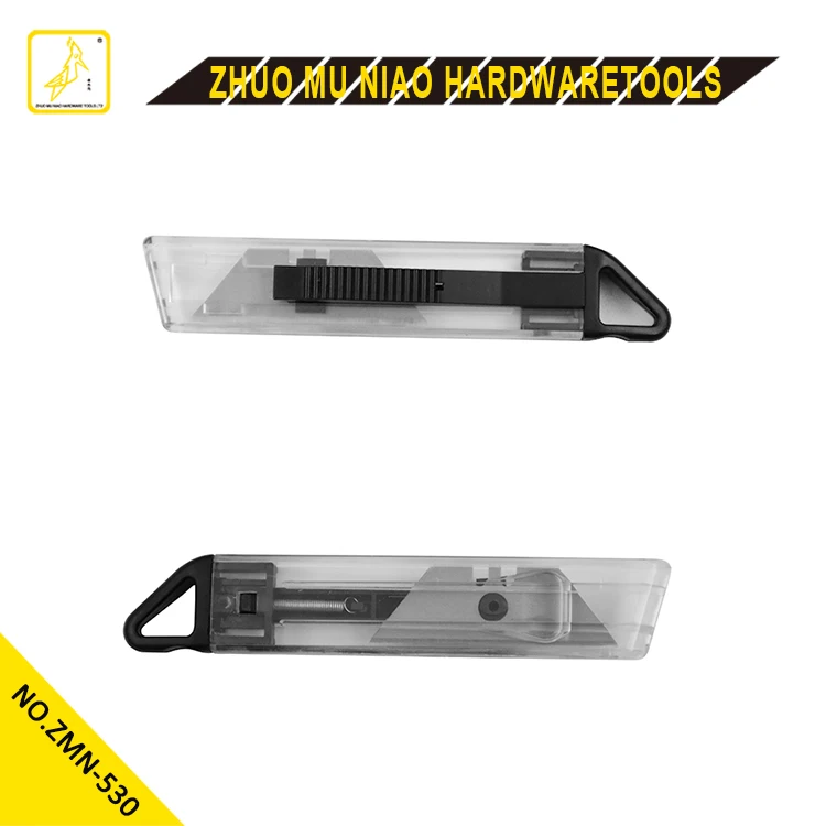 Cheap price plastic transparent retractable utility knife mini opener box cutter utility paper cutter knife