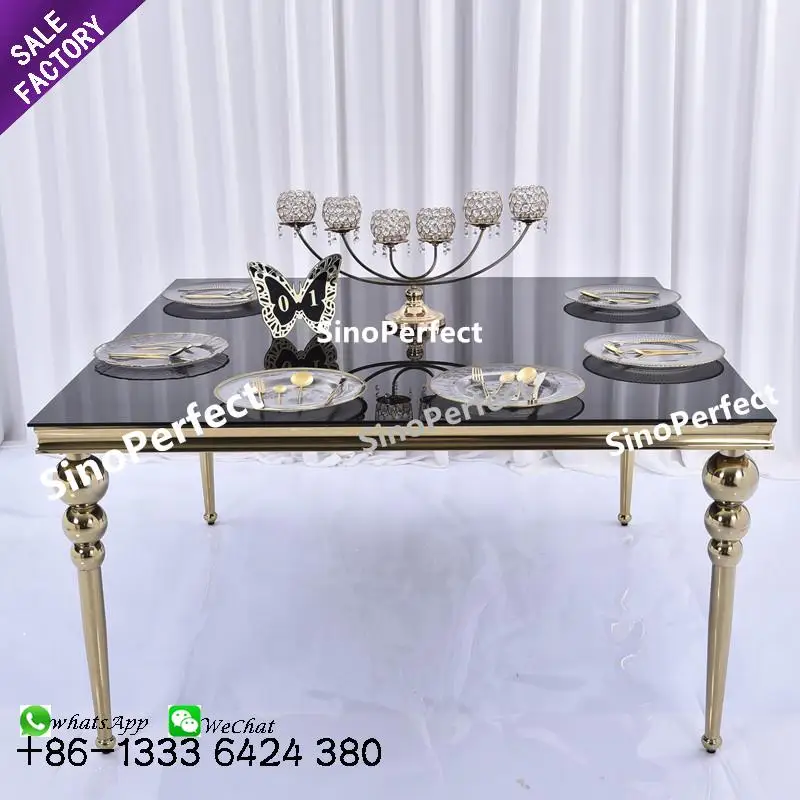 Хороший выбор длинный стол для отеля Свадебный роскошный банкетный из нержавеющей стали в форме серпантина