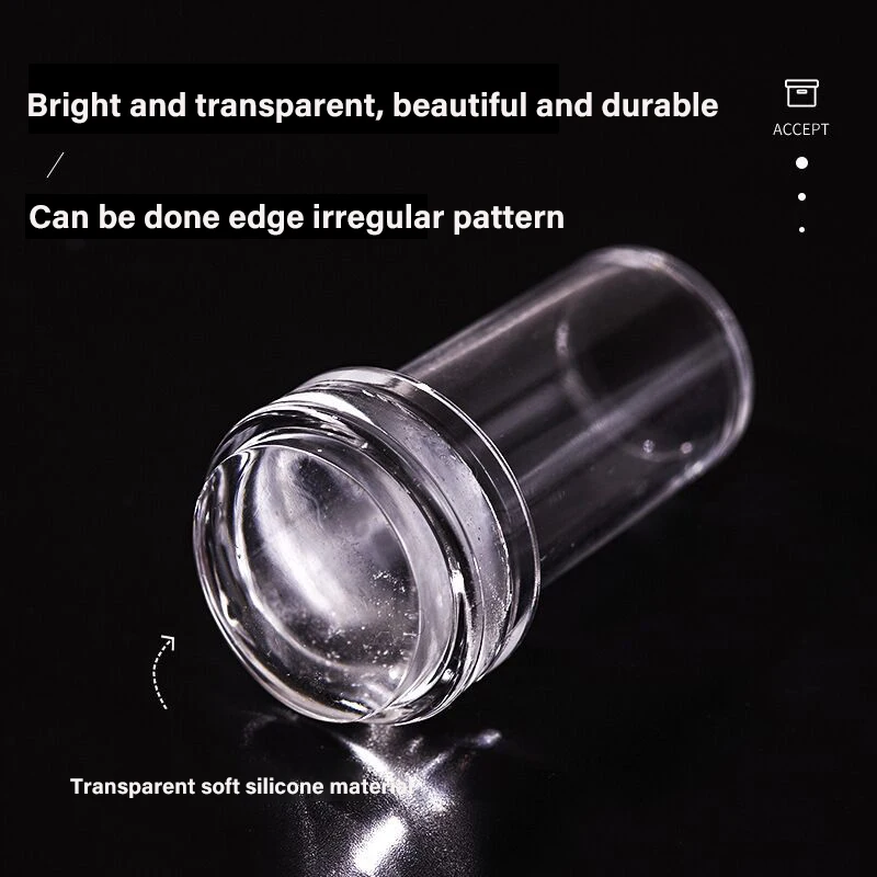 wholesale Nail art silicone seal printing transfer seal white edge style with scraper lid set tool stamping nail french