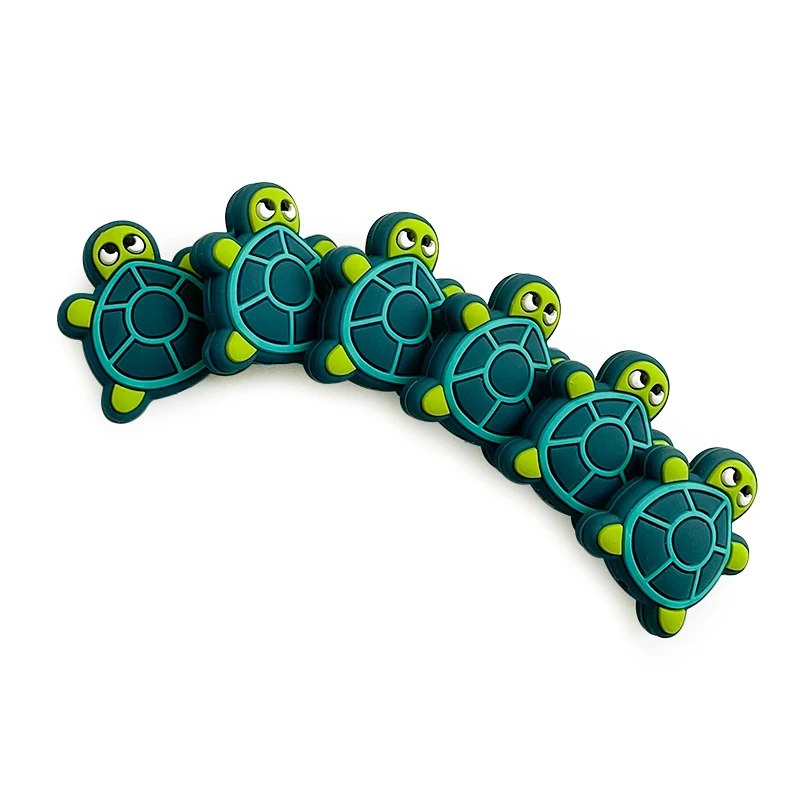 New Design BPA Free Baby Teething Bead Pacifier Chain Fashion Handmade Jewelry Turtle Tortoise Silicone Beads