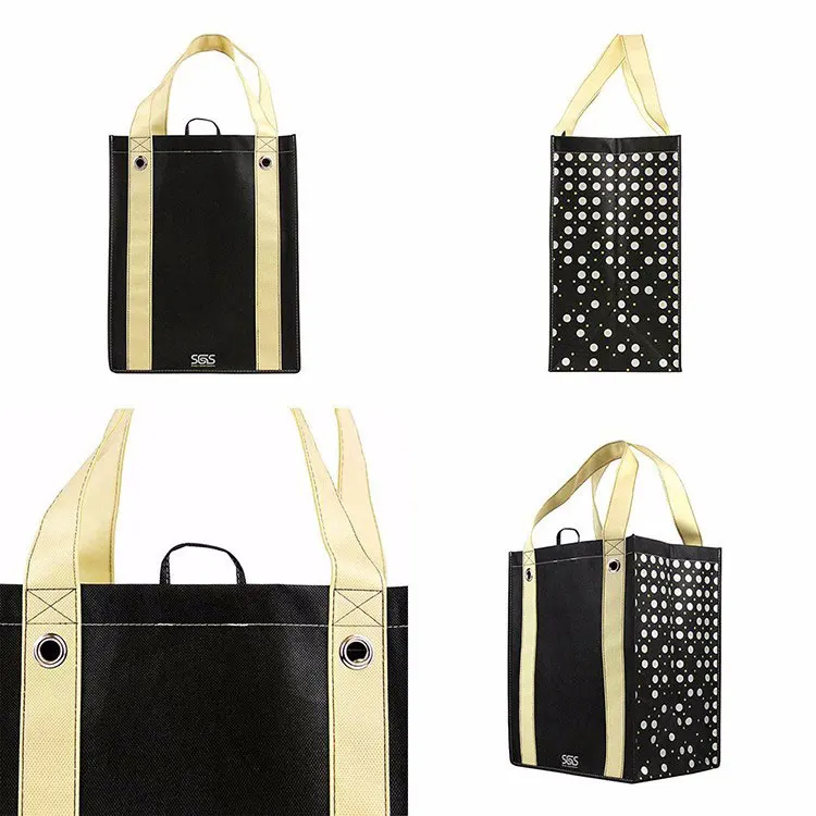 Custom printed foldable reusable tote box bag shopping handled collapsible bag