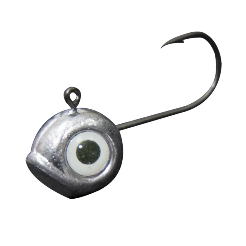 3D eye hook barbed lead head hook route sub soft bait fishing gear worm hook Crappie jig head