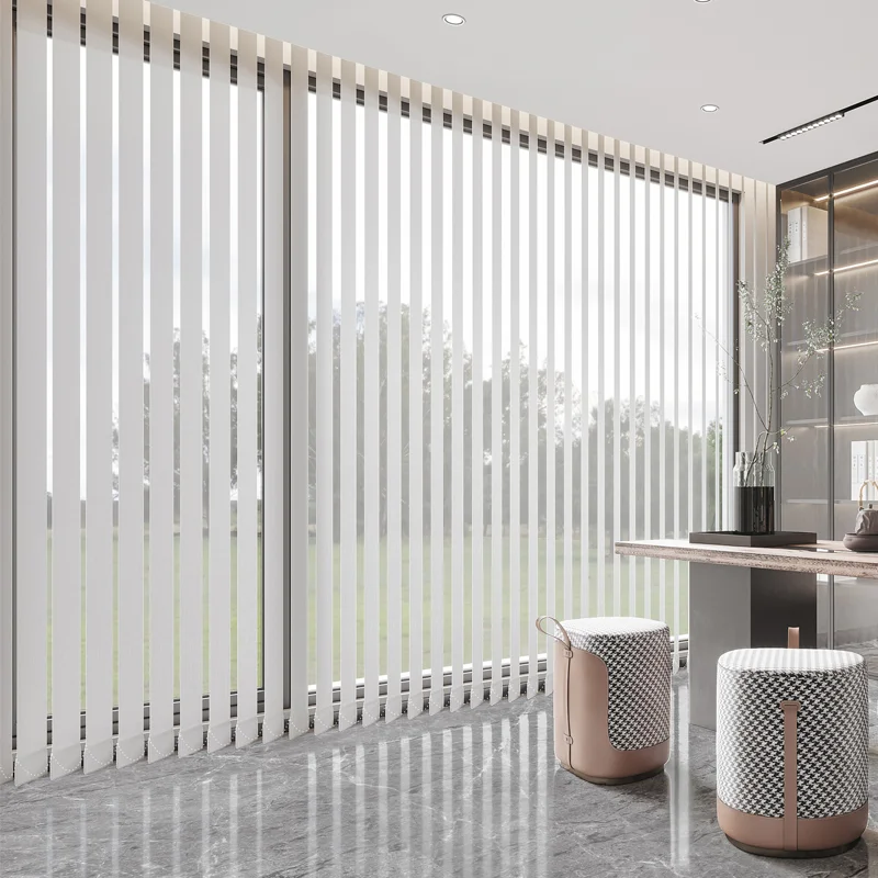 Vertical office window blinds shades  vertical sheer blinds custom pvc manual/motorized blinds for louvre patio shade sliding
