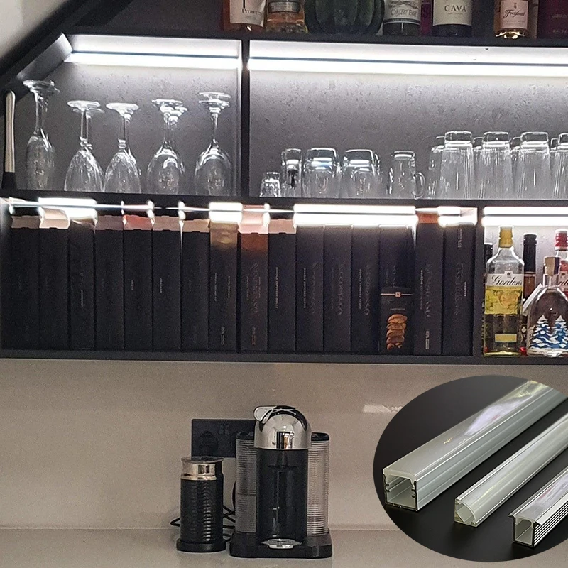 Hot Selling 6063 Extrusion Strip Light Housing Channel With PC Diffuser Cover For Lighting Surface Led Aluminum Profile