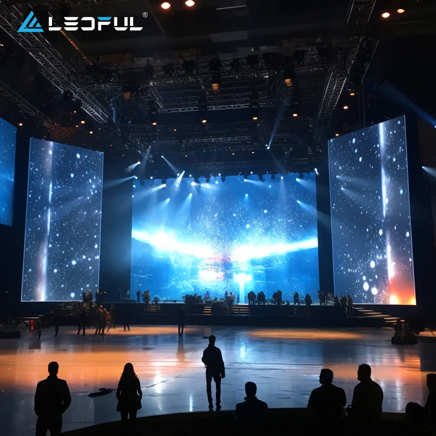 Easy Servicing Front Maintenance Fashion Shows Seamless Screens Curved Rental LED Screen Display Wall