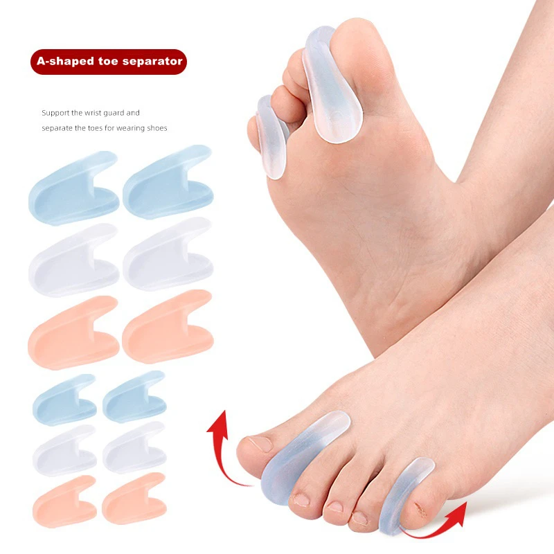 A Shaped Hallux Valgus Foot Spacer Overlapping Toes Splitter Bunion Protector Toe Separator Silicone Gel Triangle Toe Corrector