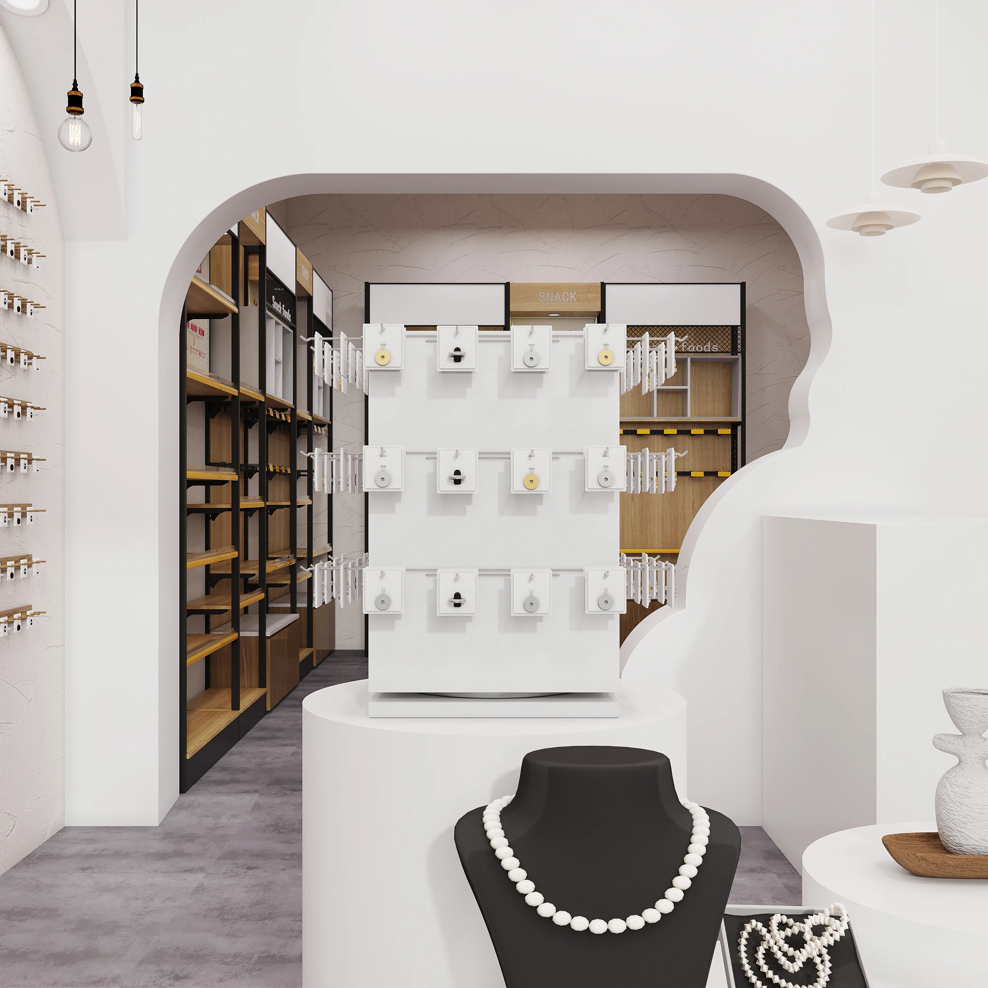 Rotating earring store fixtures iron wire wood counter turntable 360 degree card jewelry display stand