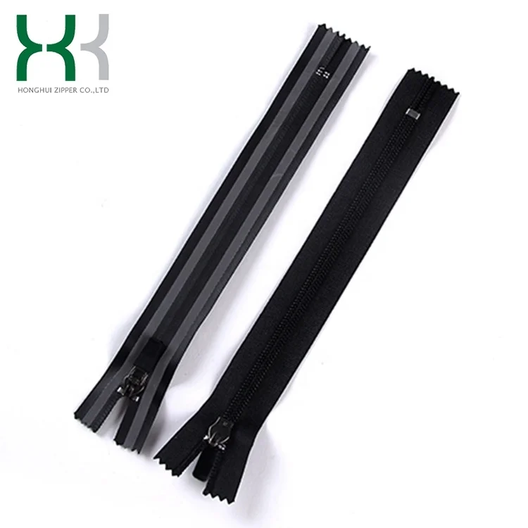 Прямая продажа от поставщика, водонепроницаемая нейлоновая молния с автоблокировкой и светоотражающей лентой