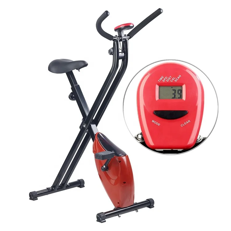 Portable Folding Exercise Bike with Training Computer 1.6kg Flywheel X-Bike Magnetic Exercise Bike