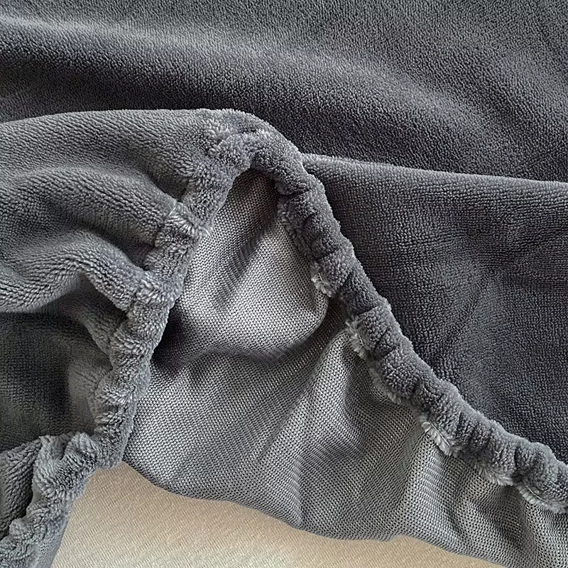 Velvet Fabric Fitted Sheet Soft Comfortable Elastic Bedspread Mattress Cover Bed Protector Winter Warm Flannel Fitsheet