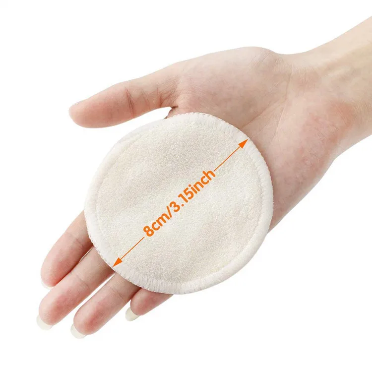 Reusable Bamboo Fiber Make Up Cleaning Pad Cloth Towel Women Round Makeup Remover Towel