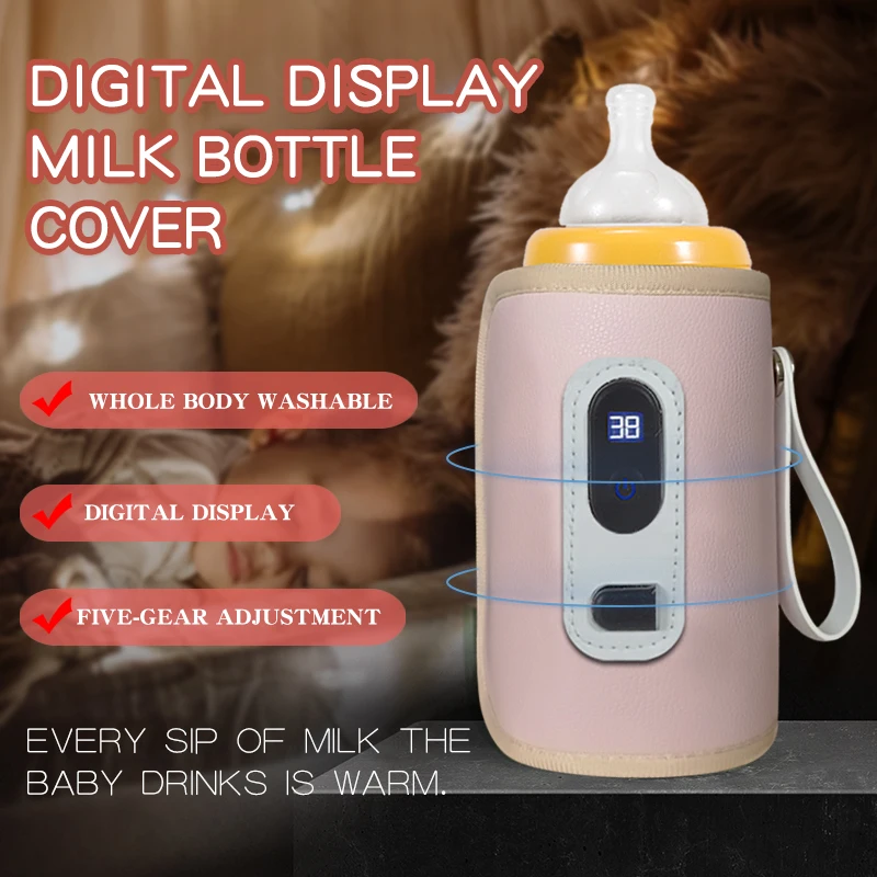 USB Milk Water Warmer Travel Stroller Insulated Bag Baby Nursing Bottle Heater Newborn Portable Bottle Feeding Warmers