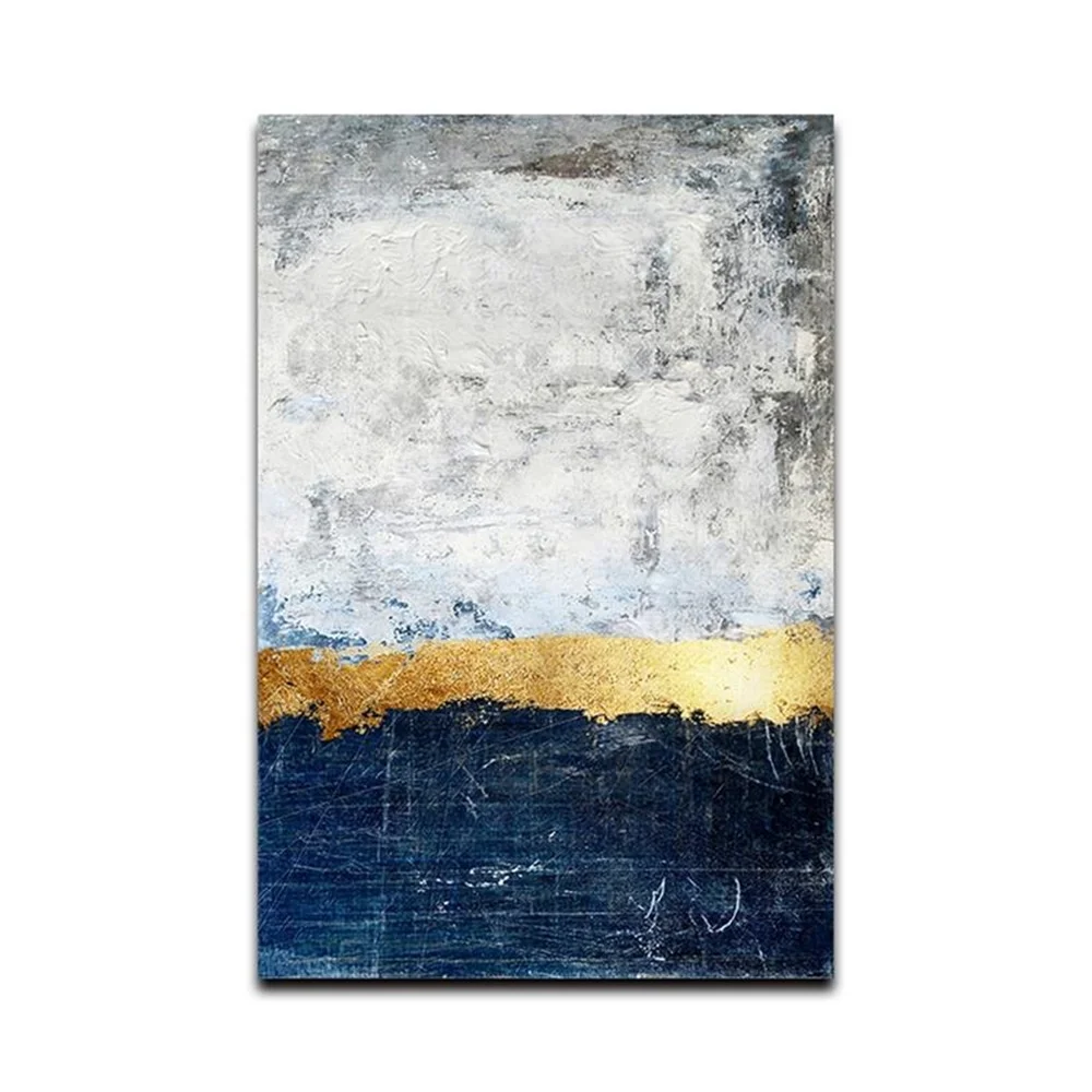 High Quality Modern Style Black And Gold Foil Hand-painted Abstract Oil Painting Wall Art Canvas Painting For Home Decoration