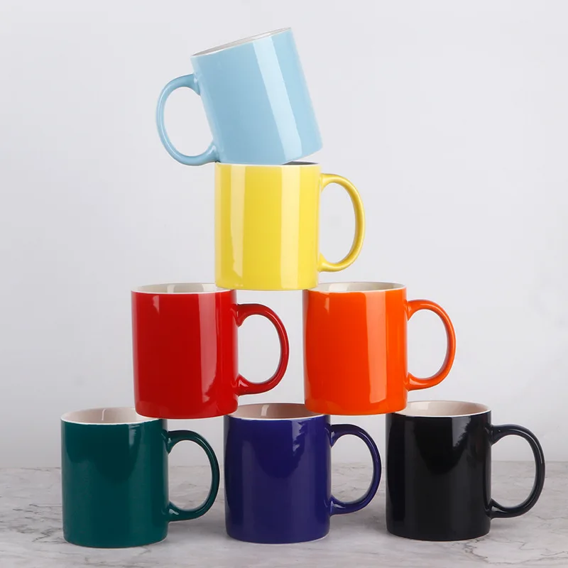 Custom Logo Matte Black 11oz Coffee Ceramic Cup Mug Sublimation Coating Gift Mugs Printing Cups