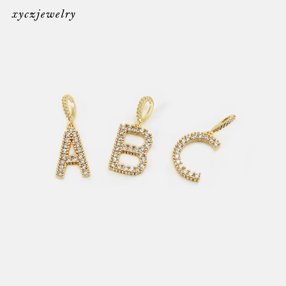 2021 Cubic Zirconia Initial Charm Women Pendant Box Chain 26 Letter Necklace