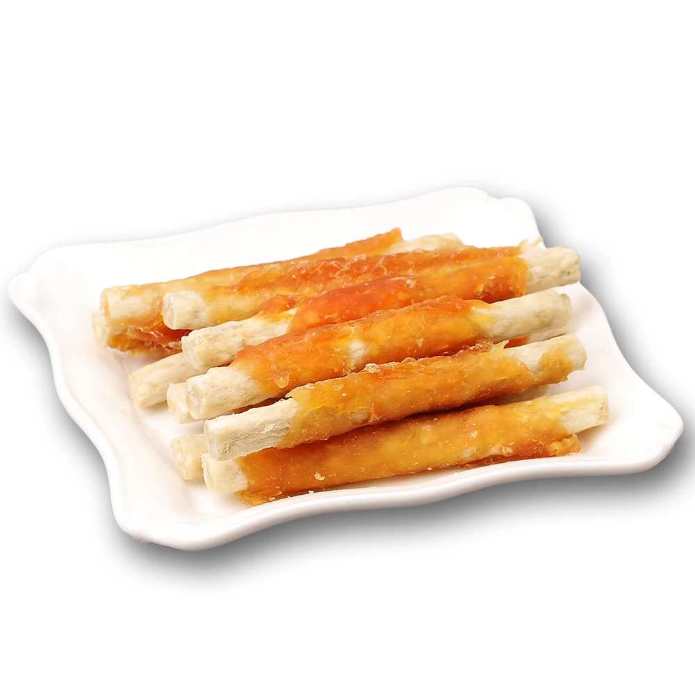 rawhide knot bone wrap chicken meat dog food pet snacks