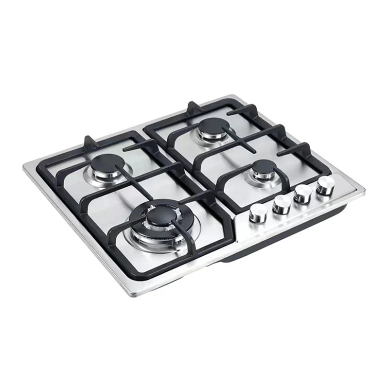 Kitchen Cooking Gas Cooktop Desktop Built-in Gas Cooker Enamel Furnace Frame Multiple Functions 4 Plate Gas Burner Stove