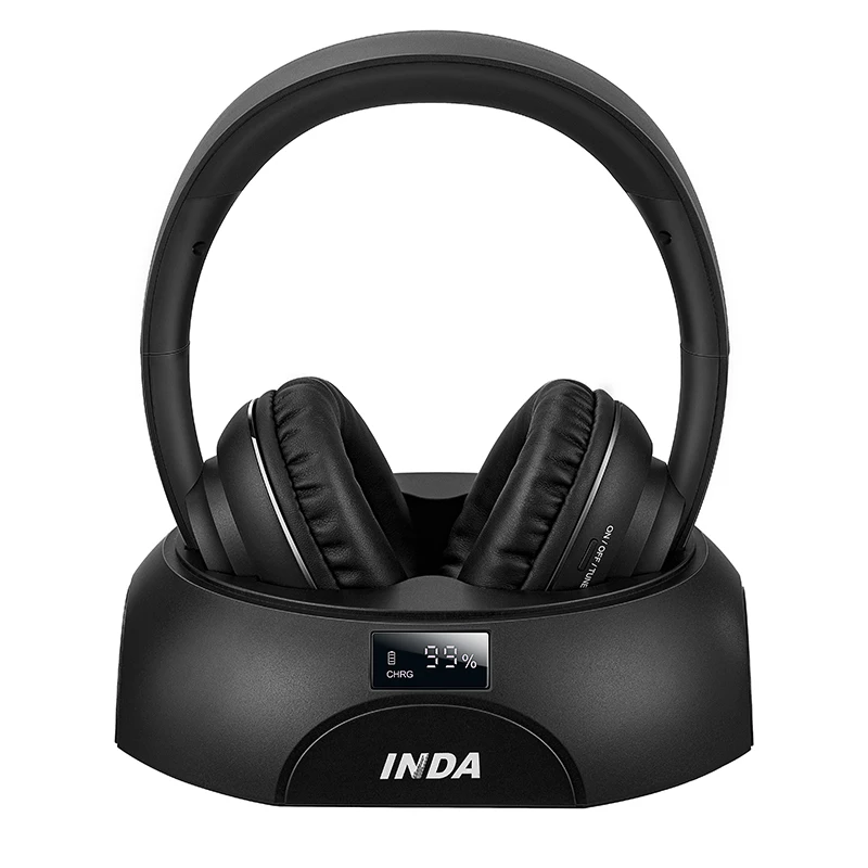 Headphones for TV, wireless stereo headset for TV viewing with charging station INDA YH710