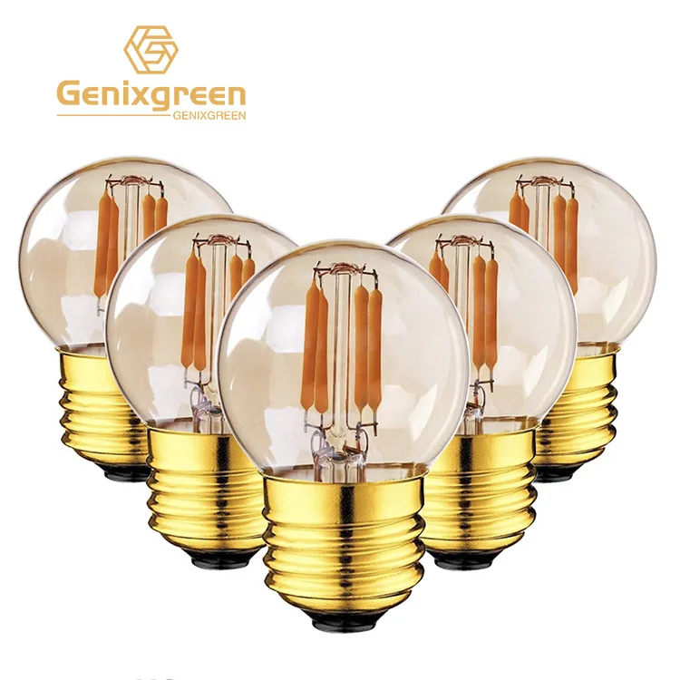 Винтажные светодиодные лампы Эдисона G40, 2 Вт, E27, 220 В, Светодиодная лента с нитью накаливания, лампа теплого белого света 2200K, лампа G40 для украшения дома, сада, бара