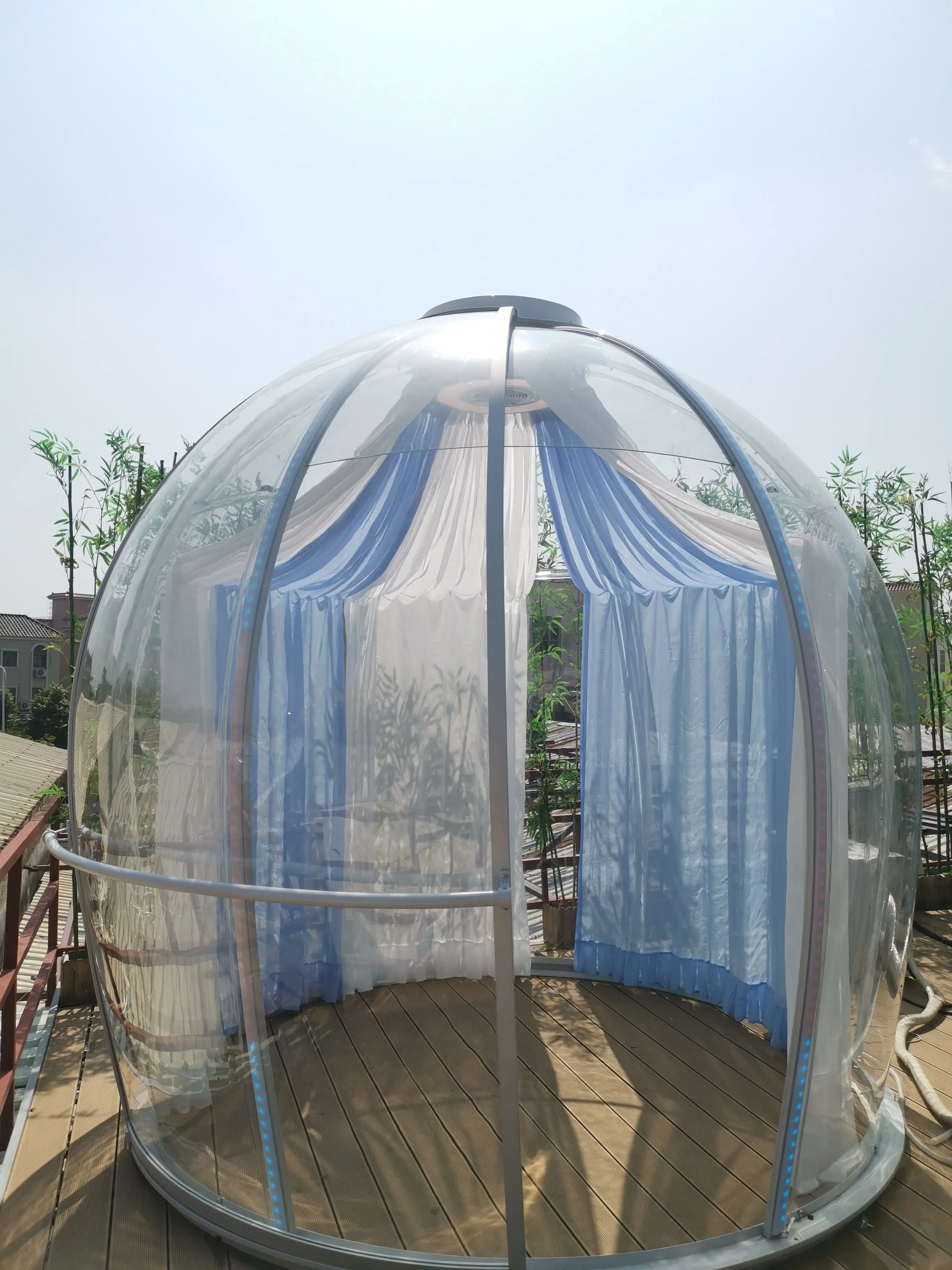 4 Diameter Outdoor Restaurant Transparent Polycarbonate Clear Igloo Glass Geodesic Star Tent  Garden Camping Tent For Sale