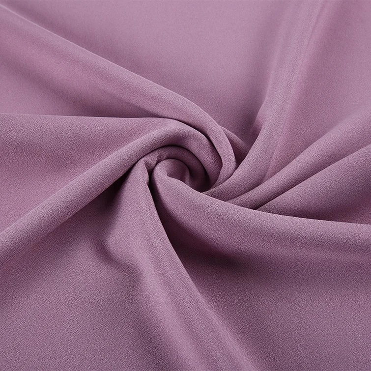 cheap price dubai fabric 100 polyester 4 way spandex textured moss crepe plain fabric online