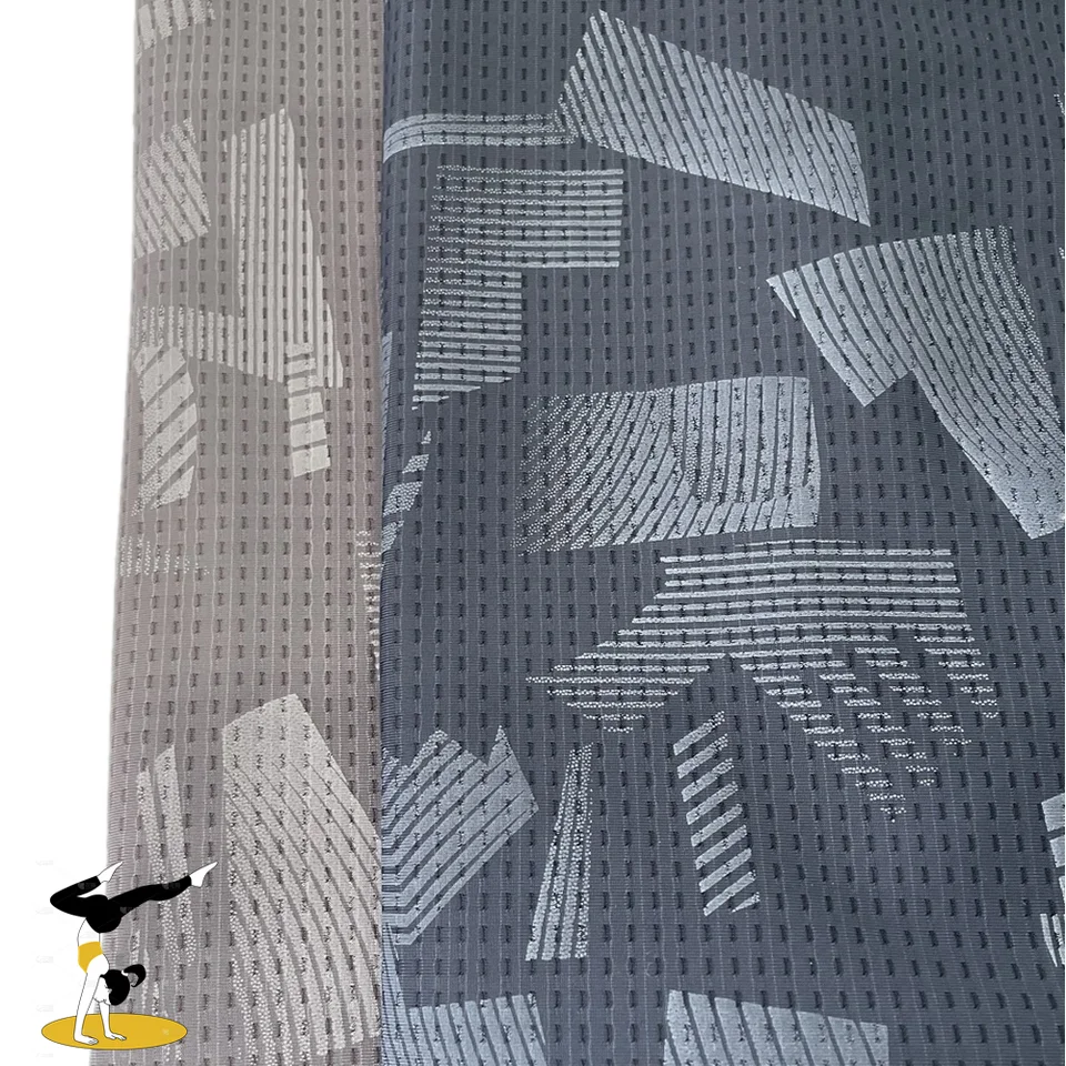 Suitable for yoga wear 165GSM sportswear breathable perforated printed jacquard knitted fabric